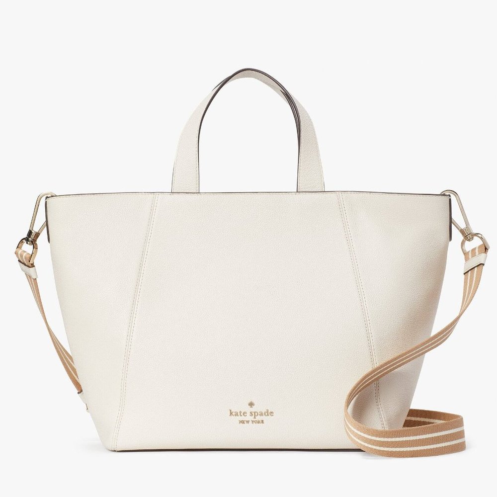 New Kate Spade Rosie Satchel Pebbled Leather Parchment Multi